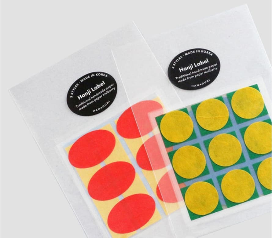 Hanaduri Hanji Label Mix - 3 Sheets Handmade Paper Sticky Labels