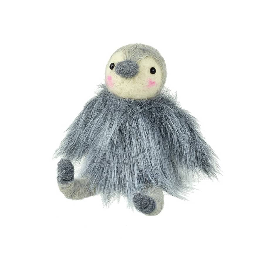 Heaven Sends Fluffy Sitting Wool Penguin Decoration