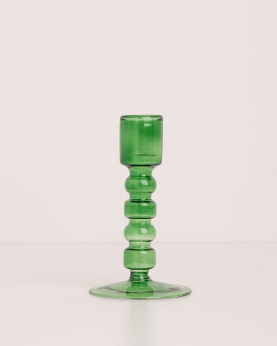 HKliving The Emeralds Glass Candle Holder M Forest Green