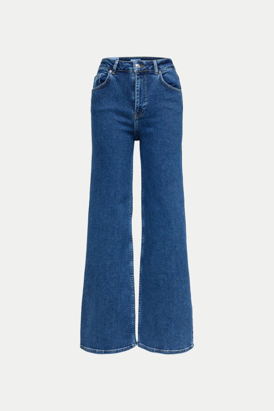 Selected Femme Medium Blue Denim Vilma Wide Jeans