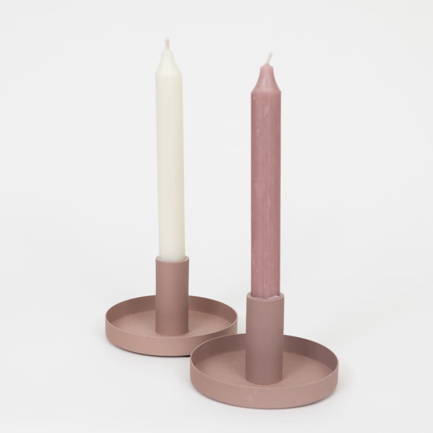 Ib Laursen Pink Dinner Candle Holder Pack of 2
