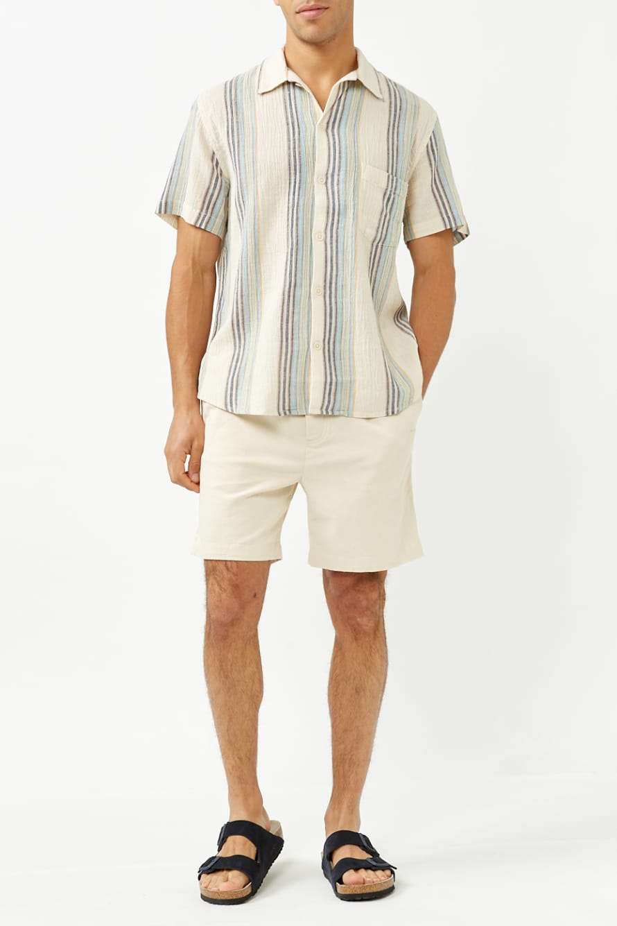 Corridor Natural Beachside Stripe Short Sleeve Shirt