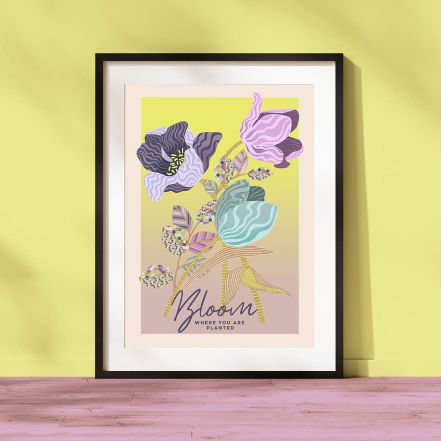 Bloom Giclee A2  Art Print | Flower Wall Art | Floral illustration | Botanical Art