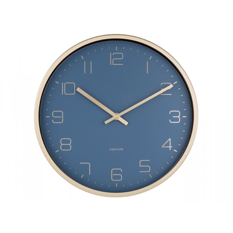 Karlsson Dark Blue 30cm Gold Elegance Wall Clock