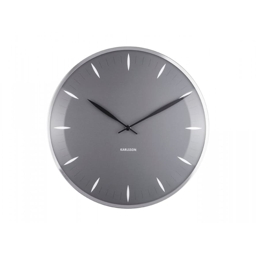Karlsson Grey 40cm Leaf Wall Clock