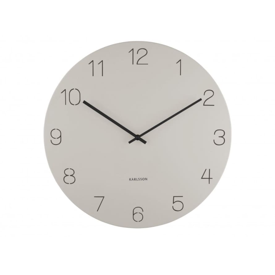 Karlsson Warm Grey 30cm Charm Engraved Numbers Wall Clock