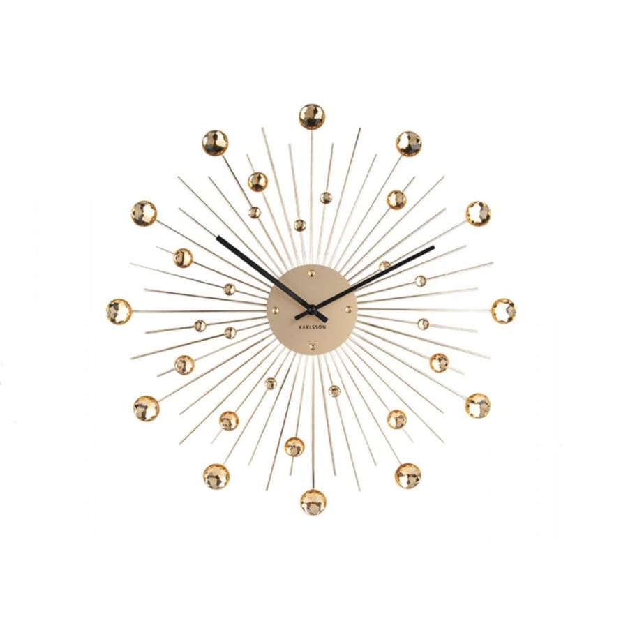 Karlsson Gold 50cm Sunburst Wall Clock