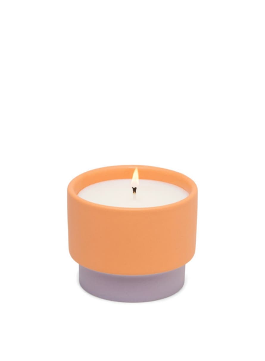 Paddywax Color Block 6oz Orange Ceramic Violet & Vanilla Candle
