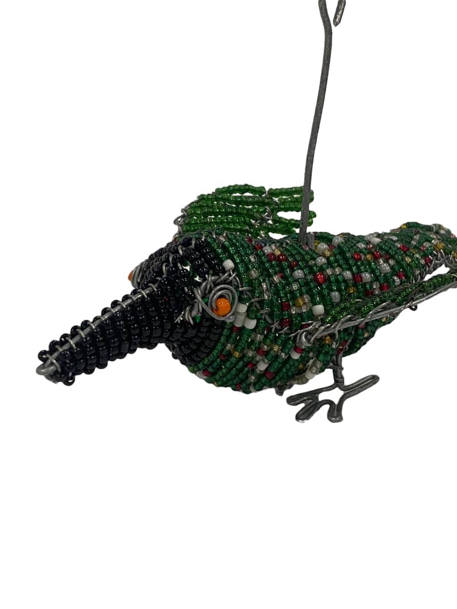 Botanical Boys Beaded Garden Birds - Green (17.5)