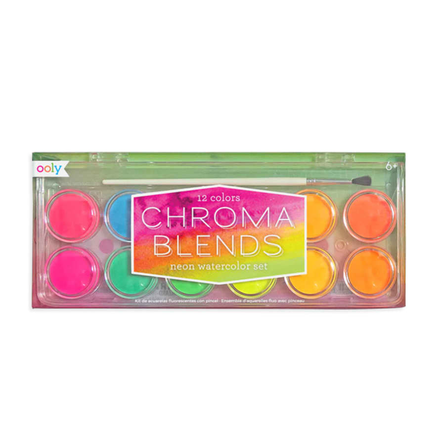 Ooly Chroma Blends Watercolor Paint Set - Neon - 12 Set