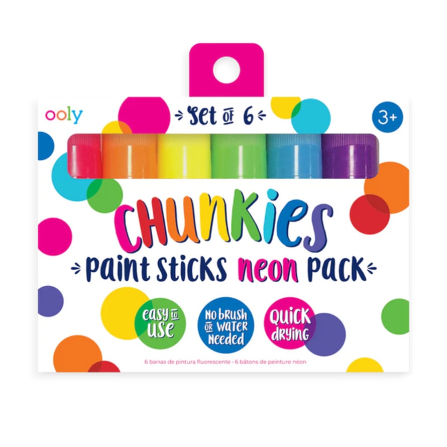 Ooly Chunkies Paint Sticks - Neon - Set Of 6
