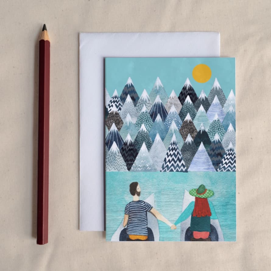 Hattie Buckwell Mountain Lovers – Adventure Couple Greetings Card