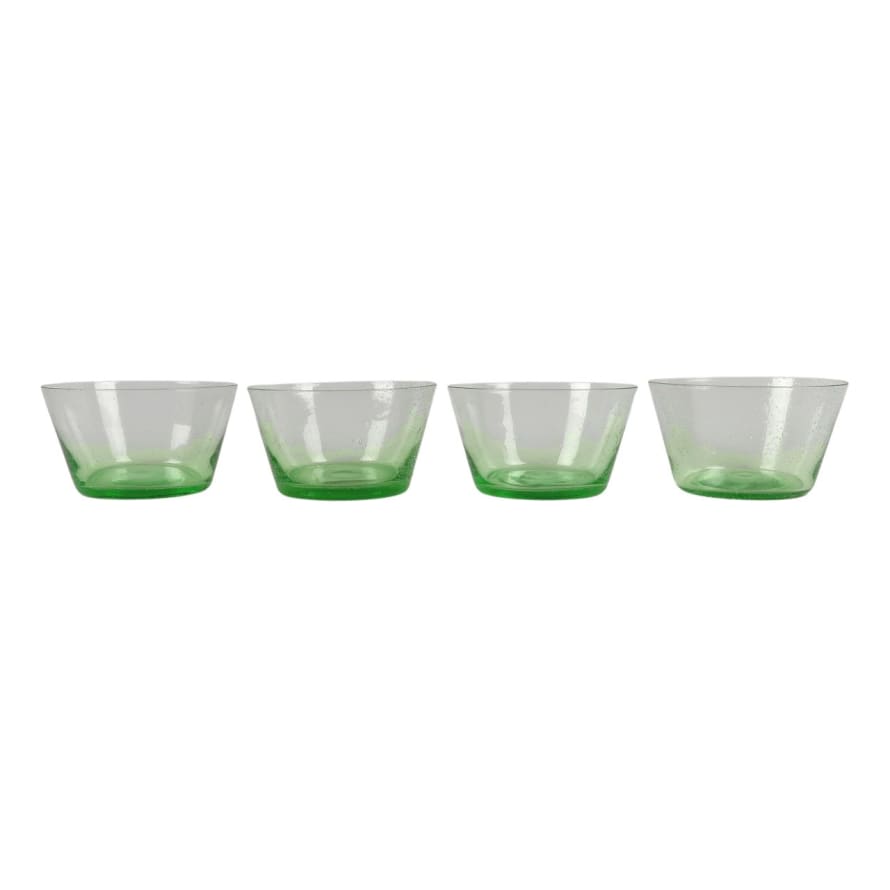 British Colour Standard Boxed Set of 4 Small Glass Bowls – Malachite
