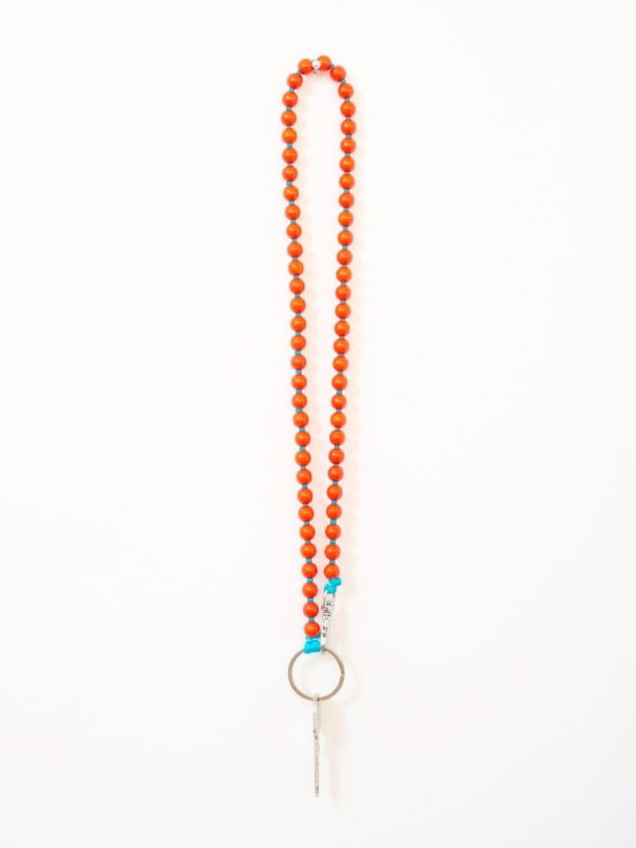 Ina Seifart  Orange and Turquoise Perlen Keyholder