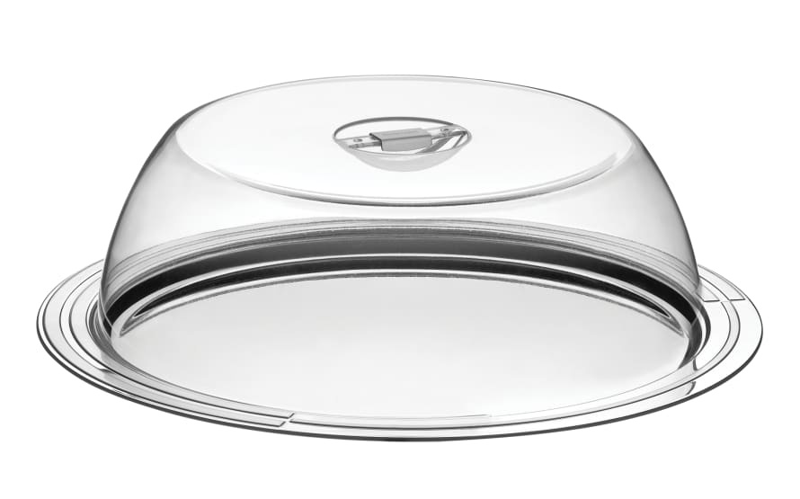 Tramontina Ciclo Stainless Steel Cake Plate with Acrylic Dome 33cm