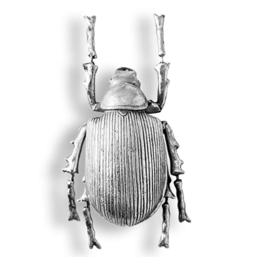 &Quirky Large Silver Beetle Wall Decoration
