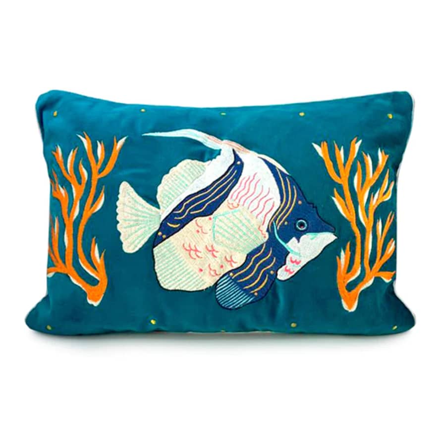 House of disaster Coral Velvet Tropical Fish Cushion