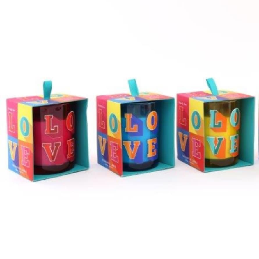 Temerity Jones Modern Love Candle Pot: Red, Blue or Yellow
