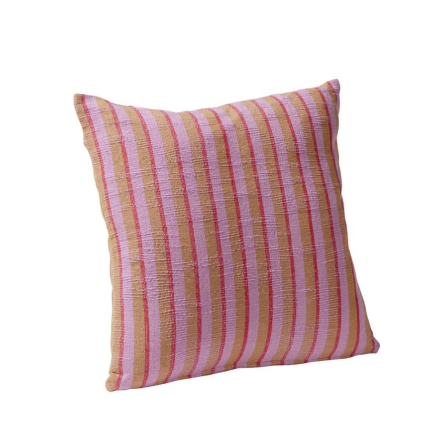Hubsch Pavilion Pink striped cushion