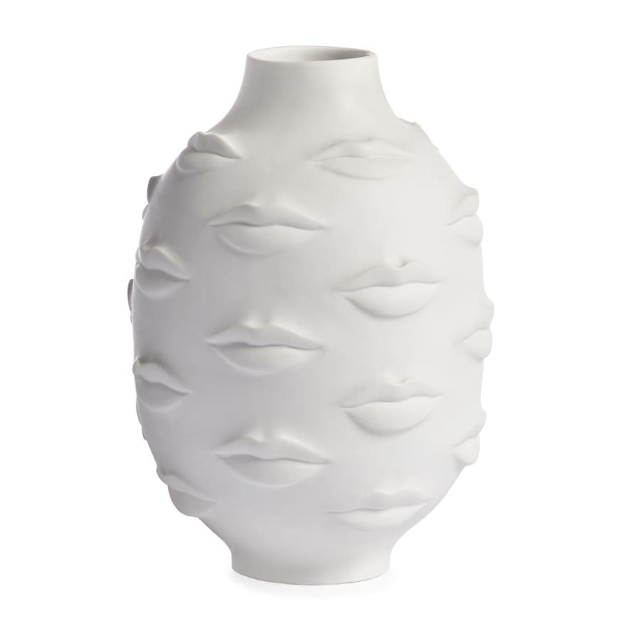 Jonathan Adler Gala Round Porcelain Vase - White