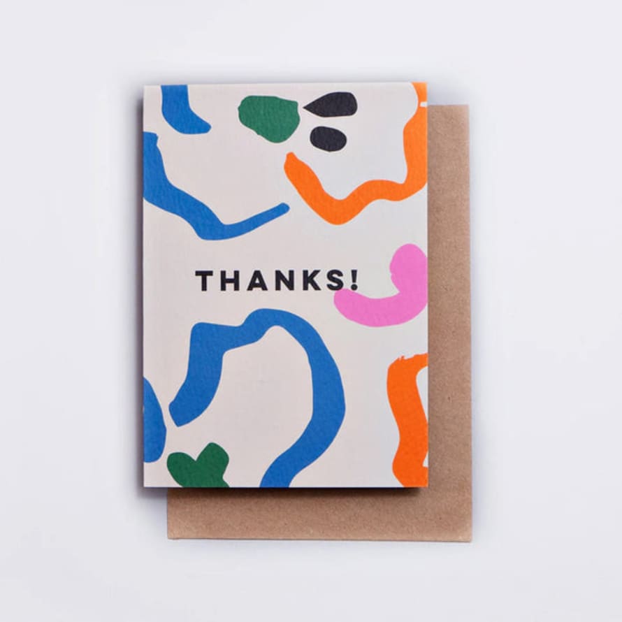 The Completist Floral Graphic Thanks! Greetings Card