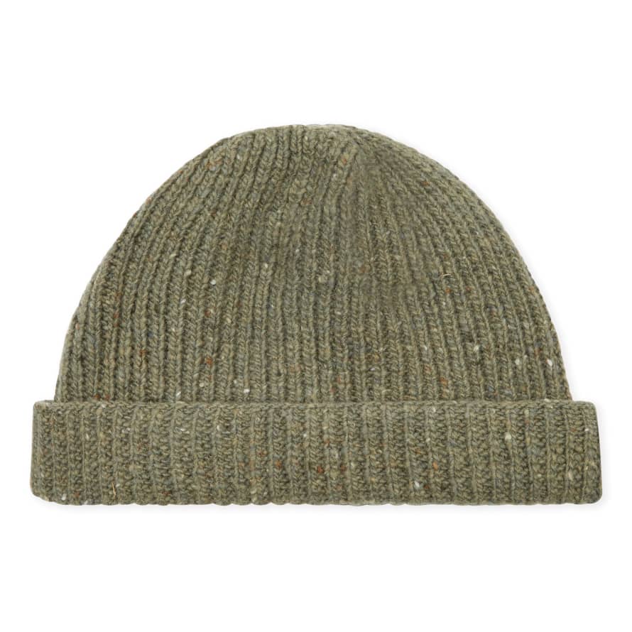 Burrows & Hare  Donegal Wool Beanie Hat - Pear