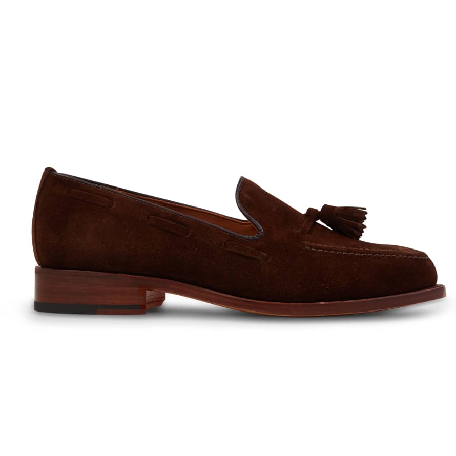 Sanders Finchley Suede Tassel Loafer - Polo Snuff