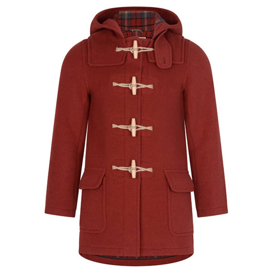 Burrows & Hare  Water Repellent Wool Duffle Coat - Red Twill