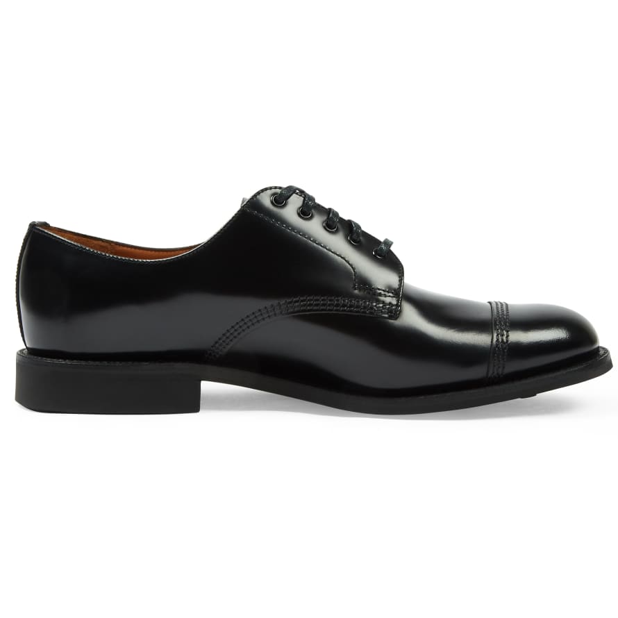 Sanders Military Style Leather Derby Shoes Black