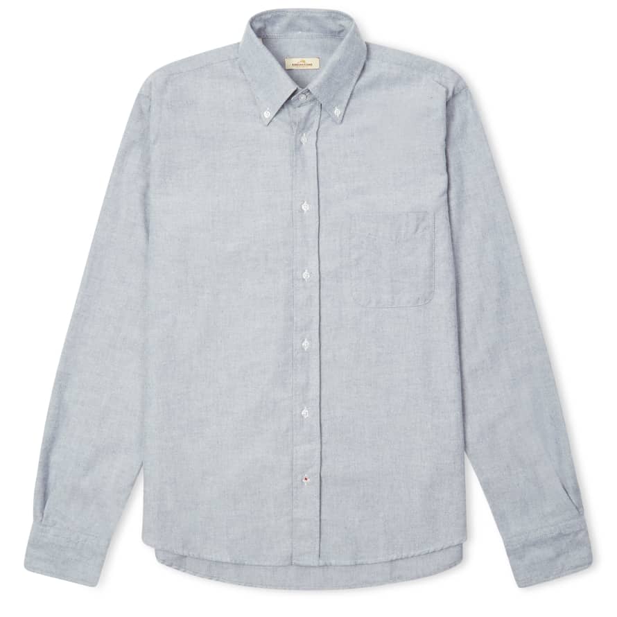 Burrows & Hare  Flannel Button Down Shirt Grey
