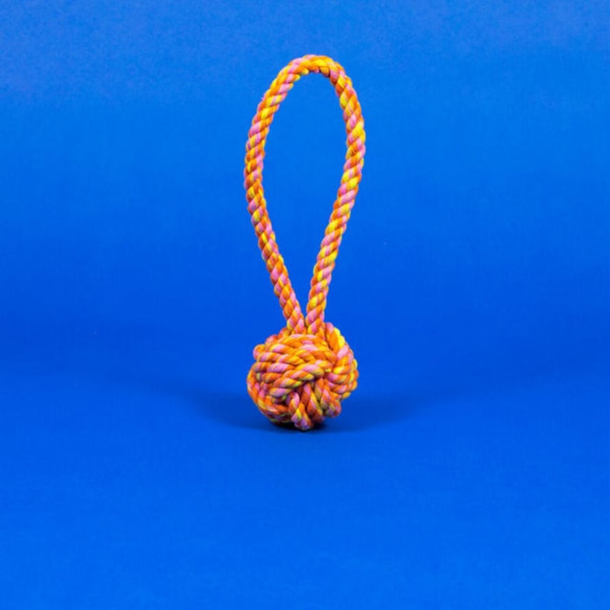Ware of the Dog Small Pink and Orange Rope Knot Toy