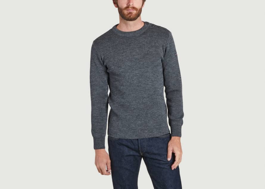 Armor Lux Fouesnant Plain Sailor Sweater In Wool
