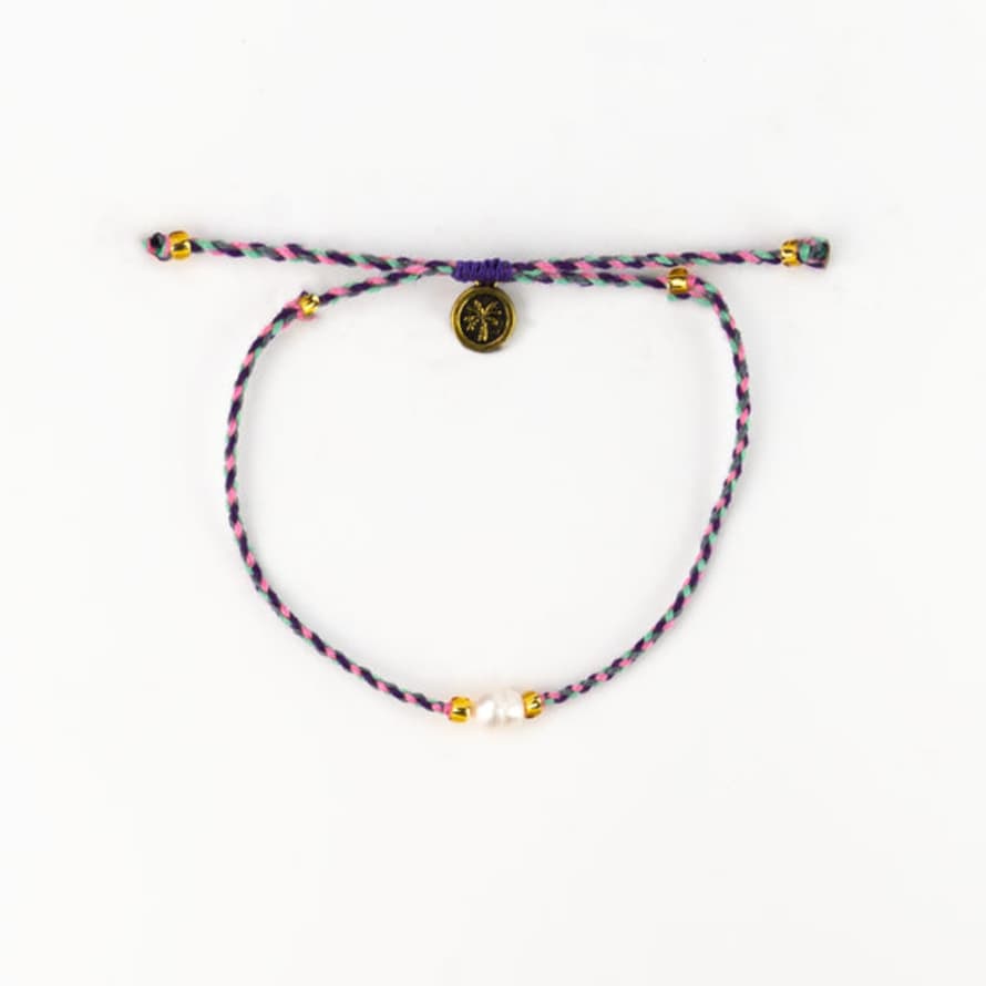 Pineapple Island Bora Freshwater Pearl Handmade Bracelet Purple