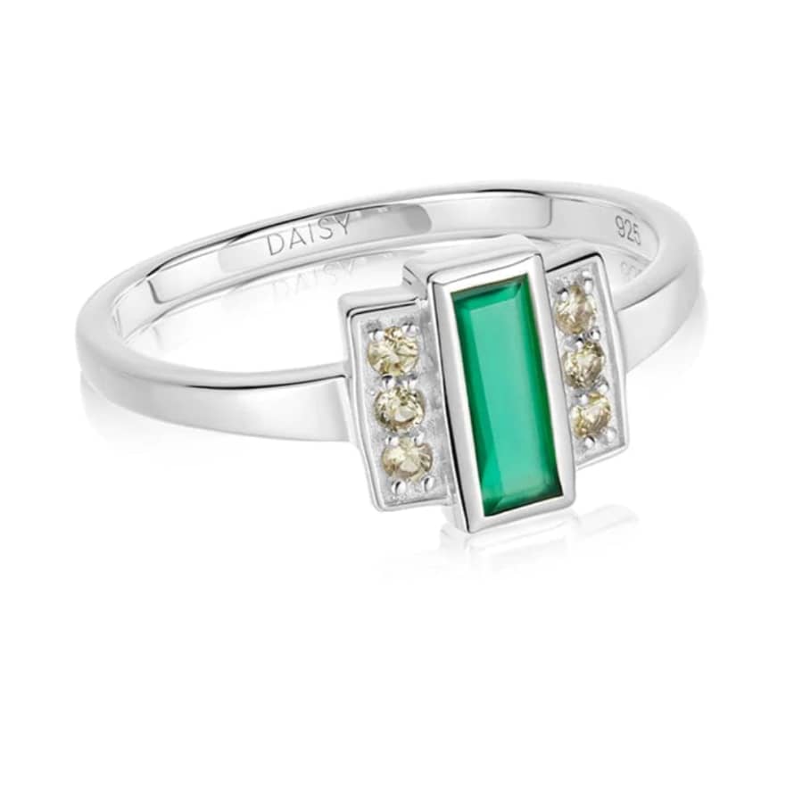 Daisy London Beloved Green Onyx Baguette Ring