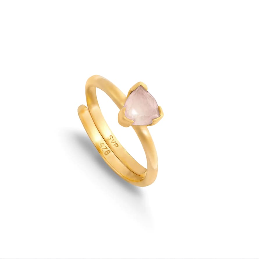 SVP Jewellery Audie Rose Quartz Adjustable Ring