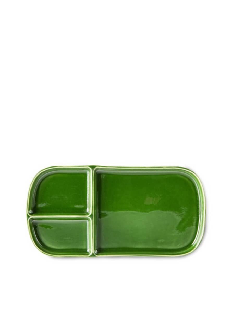 HK Living The Emeralds: Green Ceramic Rectangular Plate From