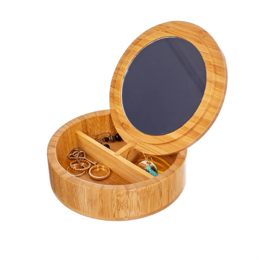 Sass & Belle  Round Bamboo Jewelry Box