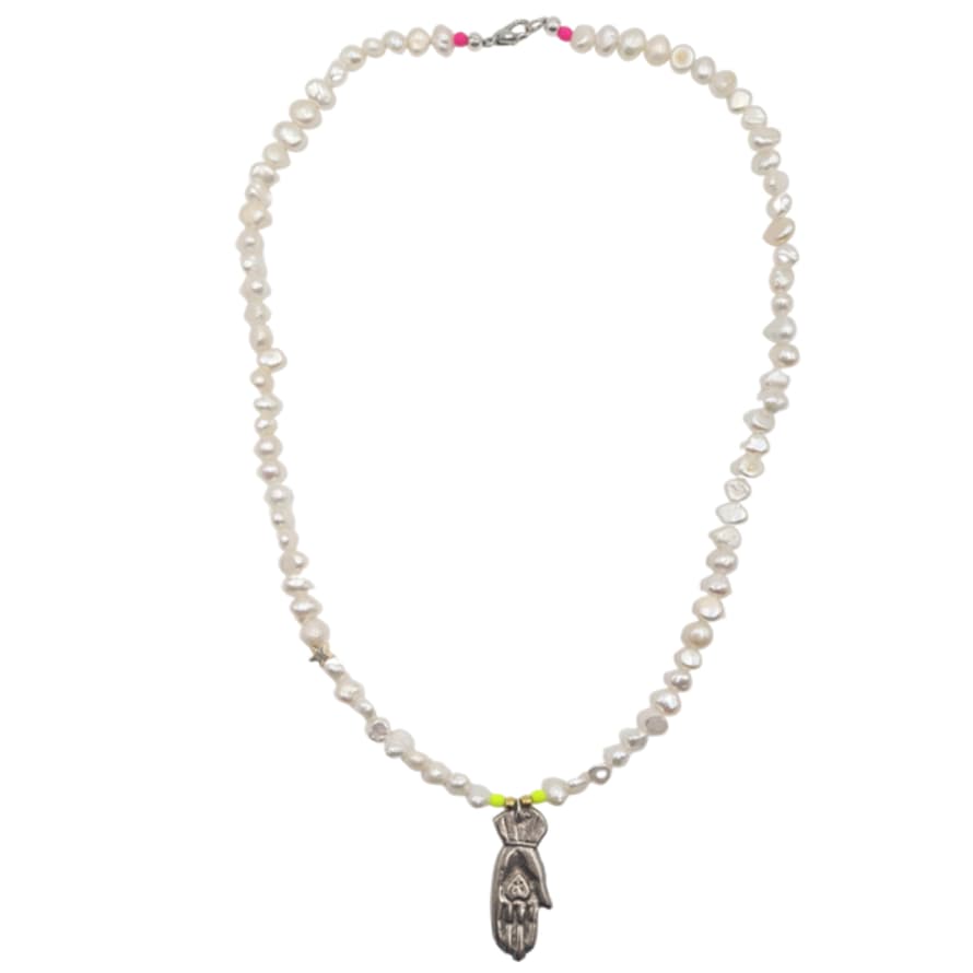 Bella Riley Pearl Hand Of Charity Necklace By
