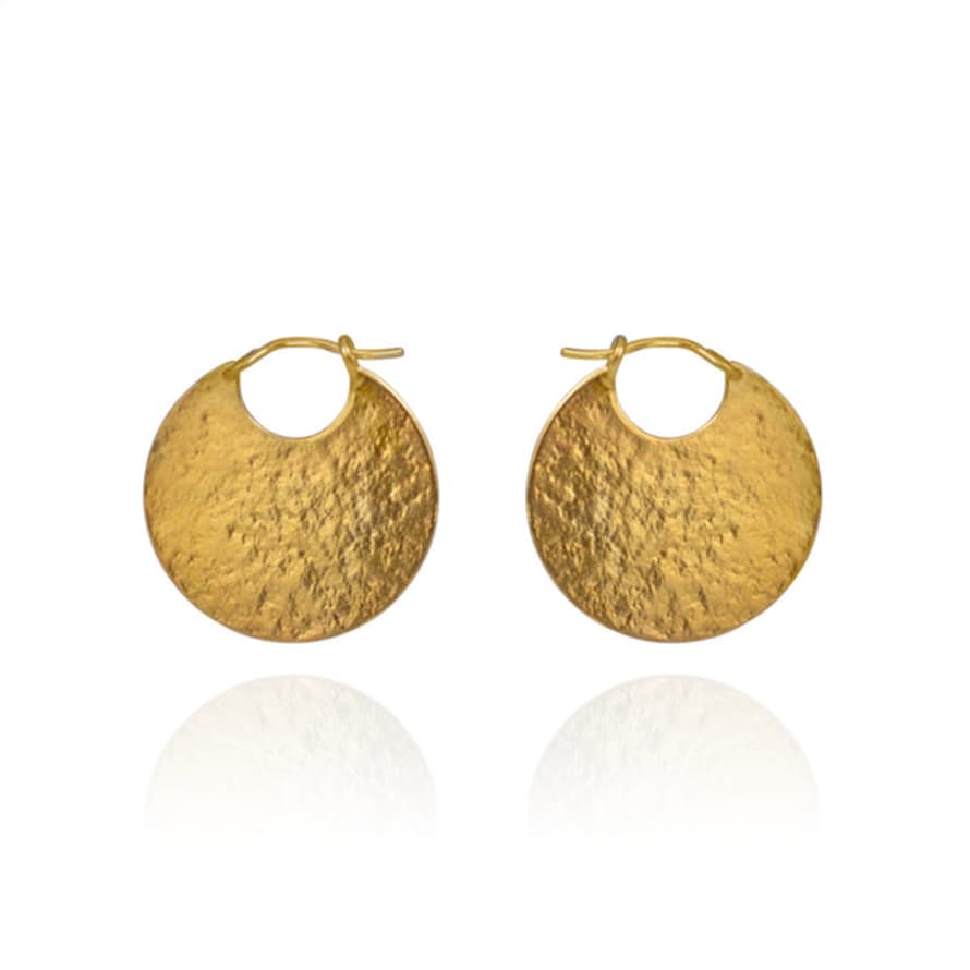 Cara Tonkin Paillette Gold Disc Earrings