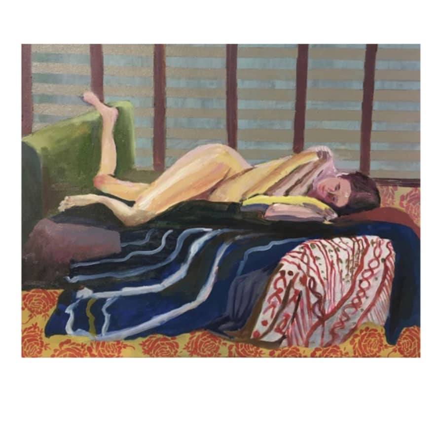 Bernie Clarkson 'figure On A Bed' Oil Painting By