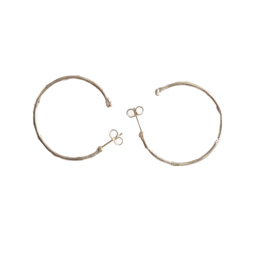 April March Jewellery Medium Textured Hoops Made From Recycled Silver