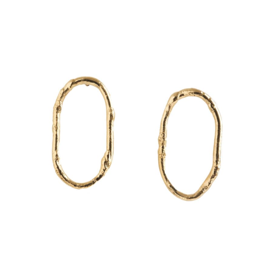 April March Jewellery Medium Textured Loop Earrings Made From Fairmined Gold Vermeil