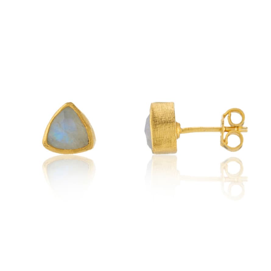 Window Dressing The Soul Gold and 925 Silver Irregular Moonstone Earrings