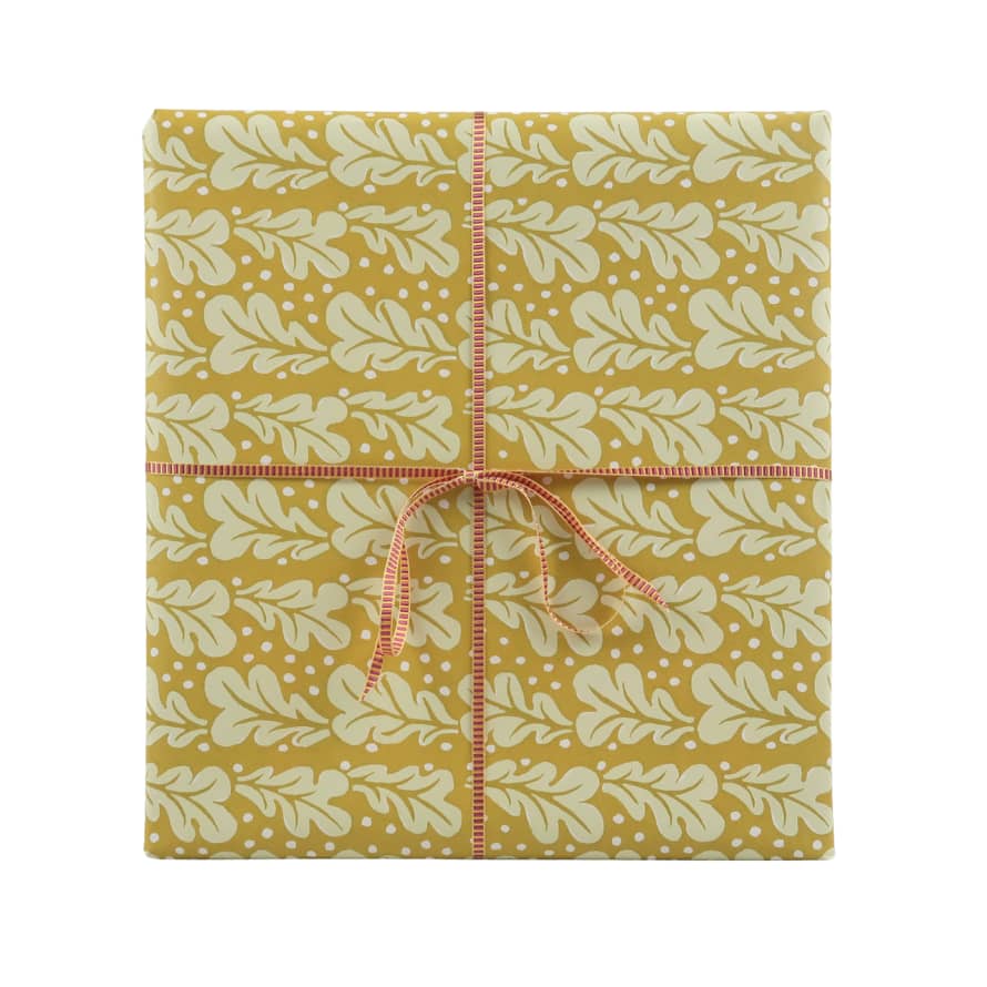 Cambridge Imprint Gift Wrap - Quercus Yellow Green - 10 Sheets