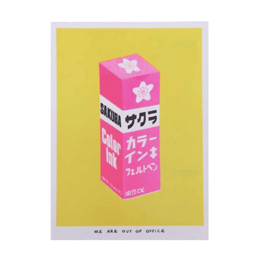 We are out of office  We Are Out Of Office • Risographie Boite D'encre Rose Japonaise Sakura