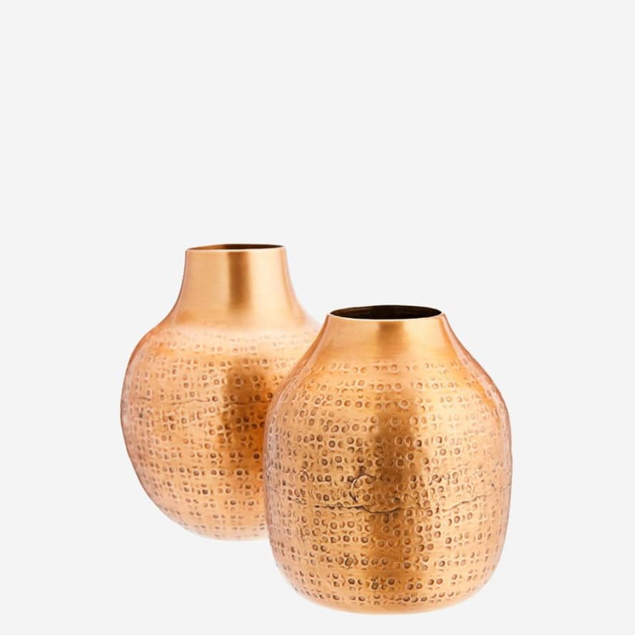 Madam Stoltz Carved Aluminum Brass Vases