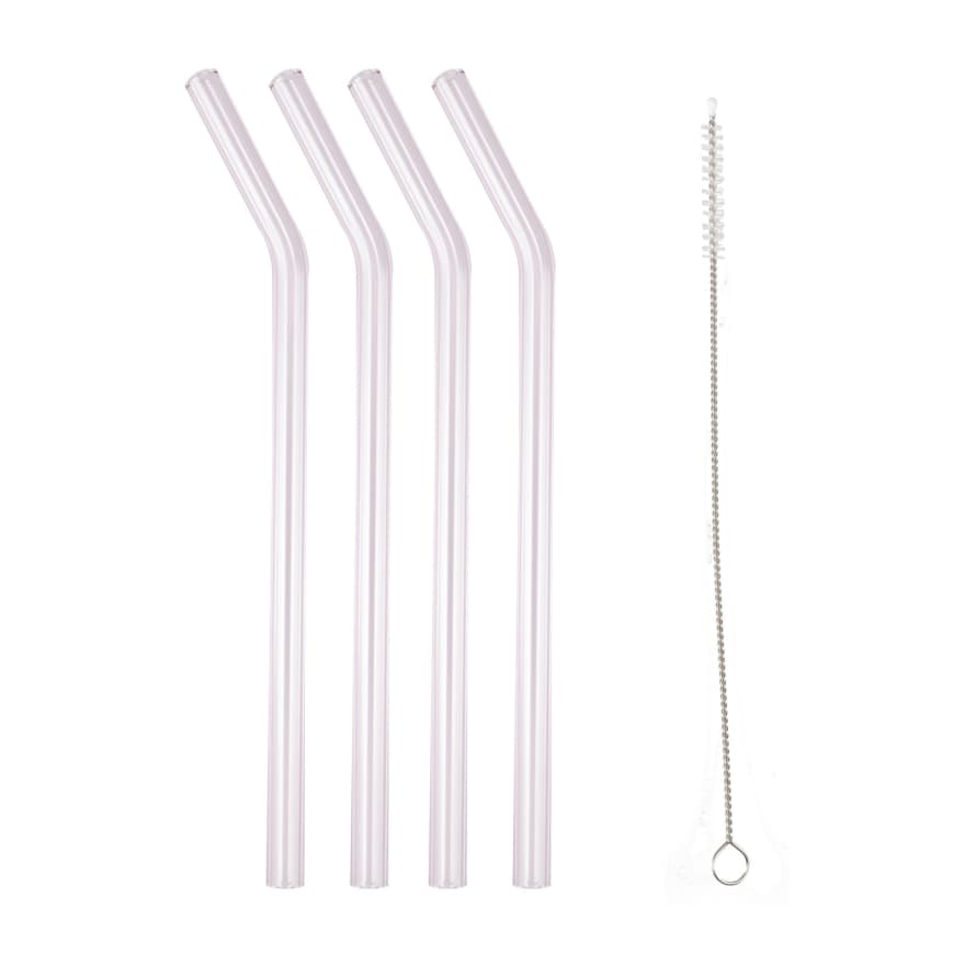 Ginger Ray Pink Glass Reusable Straws : Pack of 4