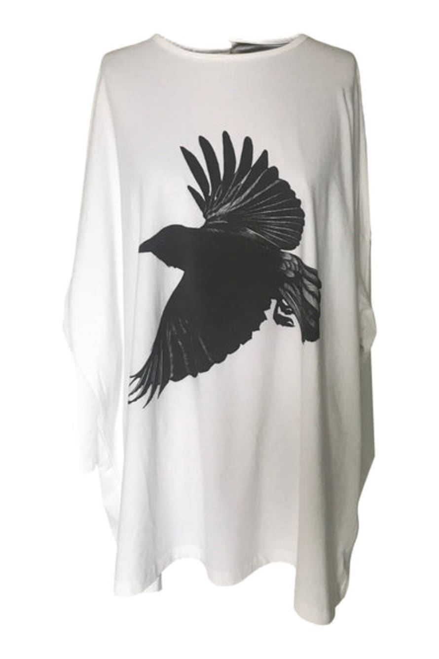 WDTS Heron Crow Printed Asymmetric Oversized Jersey 