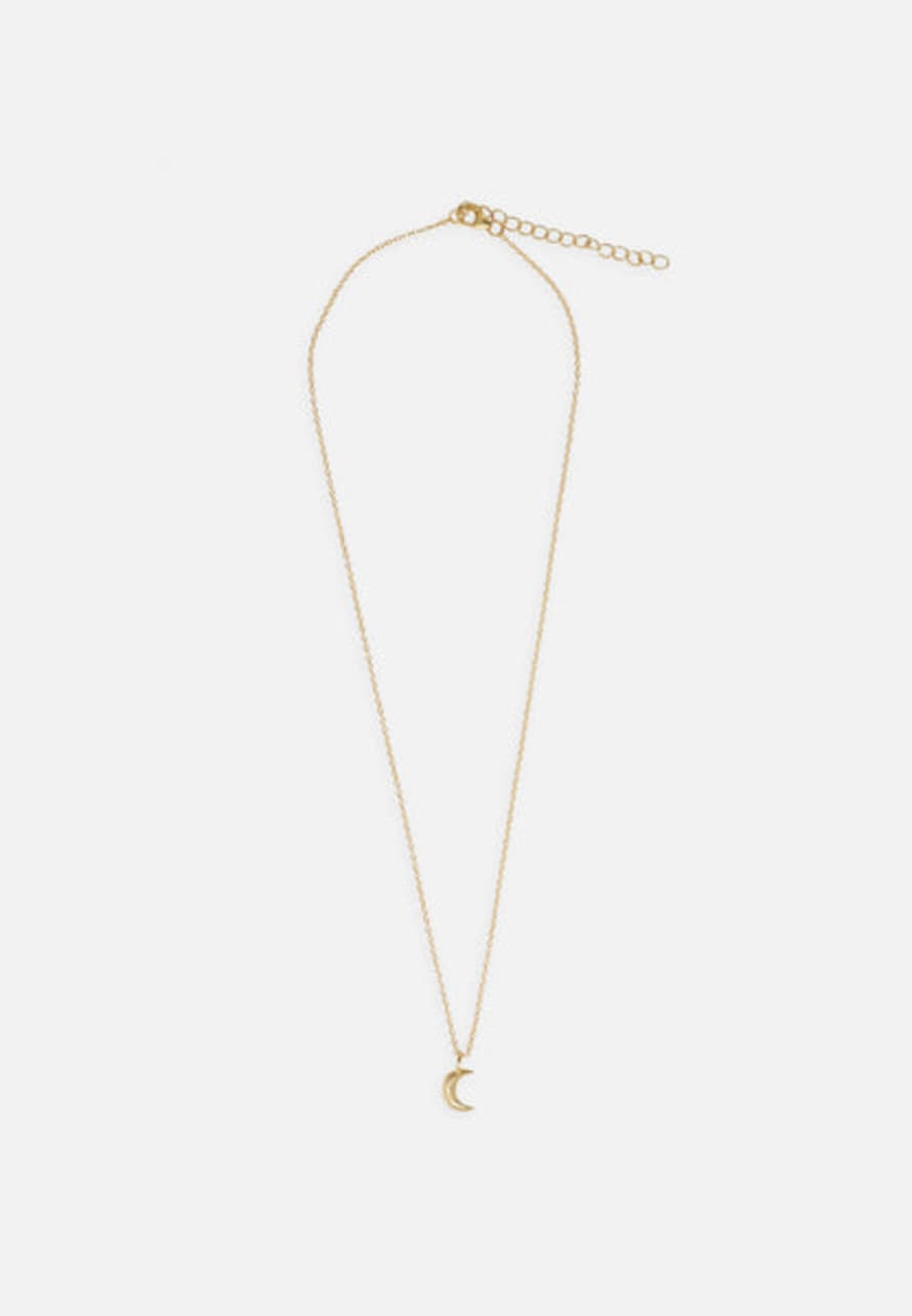 EL PUENTE Delicate Necklace With Half-moon Pendant // Gold