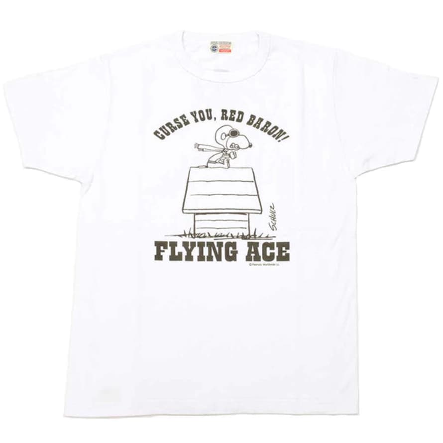 Buzz Rickson's Peanuts Flying Ace T-shirt - White